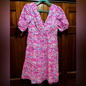 Lilly Pulitzer Aura Pink Baby Bloomer Nalani Short Sleeve Cotton Dress BNWT